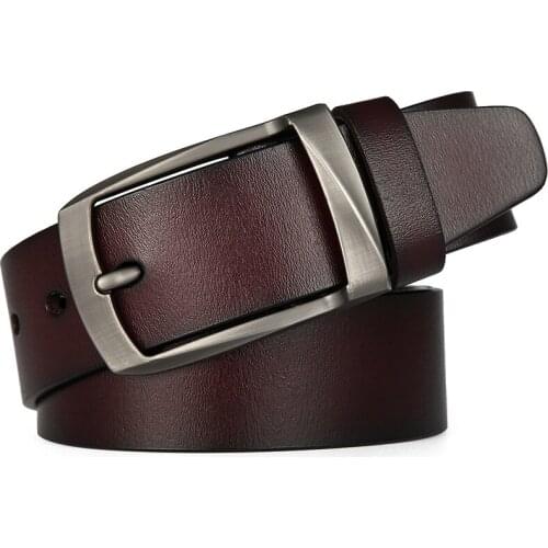 High Quality Genuine Leather Belt Pin Buckle Design Fashion Belts Men Strap Youth Jeans Decorative Cowboy