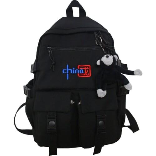 2021 Chinese Style Black White Backpack Schoolbag High Quality Men Women Bagpack Brand Design Bags For Laptop