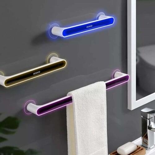 Self-adhesive Towel Holder Rack Wall Mounted Towel Hanger Bathroom Towel Bar Shelf Roll Holder Hanging Hook Bathroom Organizer