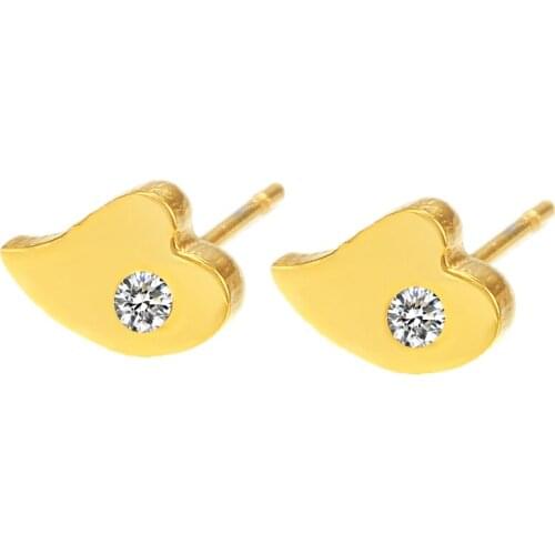 Cardy Koala Exotic style stainless steel simple with crystal stone earrings exotic style heart-shaped fashion earrings