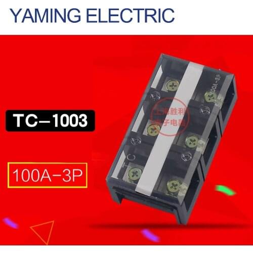P109 1Piece TC-1003 High current Fixed Terminal Block 600V 100A 3P 6 Screws Terminal Barrier wiring boards connectors 10-22mm2