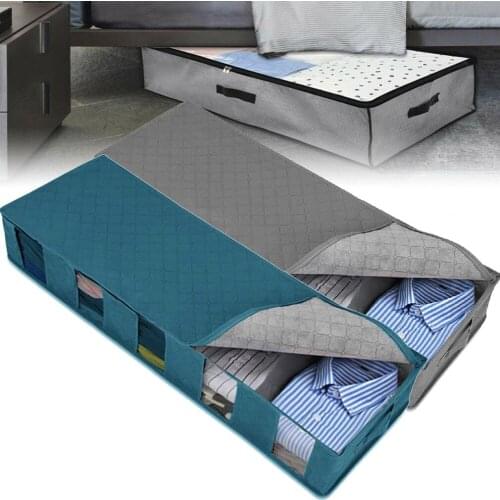 New Foldable Non-Woven Fabric Storage Bag Reusable Dustproof and Moisture Proof Save-Space Home Storage Organnizer with Zipper