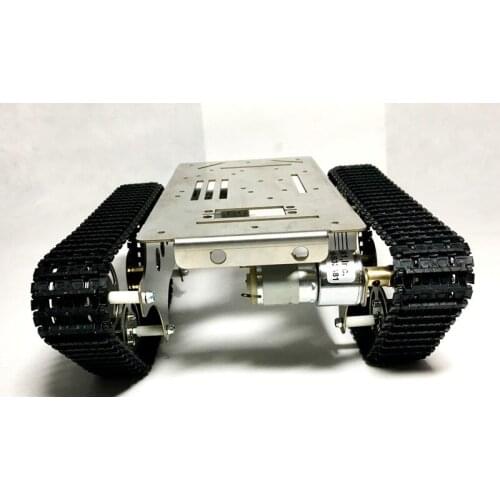 Smarian RC Stainless Steel metal Tank Car Chassis Crawler Track Tracked Vehicle Tractor with Two Carbon Brush Motor DIY rc Toy