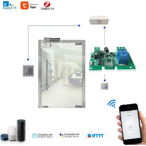 DC 5V 12V Zigbee Smart Switch,Wireless Wifi Module,Works With Sonoff Zigbee Bridge/Tuya Hub/Samsung SmartThings Hub/Alexa Echo