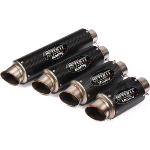 60mm Universal For S1000RR CBR1000 R6 GSX1300 Motorcycle Exhaust Escape Modified Slip-on Carbon Fiber Vent Muffler Pipe