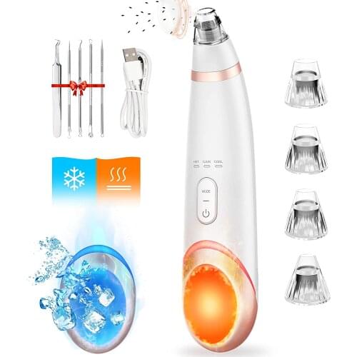 Blackhead Pore Vacuum Cleaner Remover-Electric Facial Blackhead Suction Devices with Hot and Cold Compress,Comedone ExtractorKit