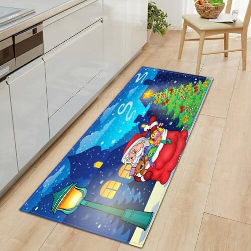 Entrance Doormat Living Room Bedroom Hallway Bathroom Mat Home Kitchen Rug Merry Floor Pattern Christmas Children Carpet Printed