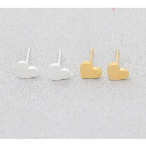 Wholesale 10pairs Stainless Steel Cute Tiny Heart Earrings For Women Boucle d'oreille Jewelry Gold Silver Color Ear Stud Bijoux
