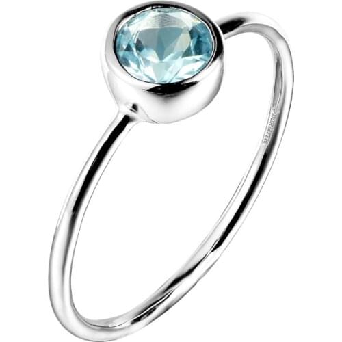 DORMITH real 925 sterling silver ring natural blue topaz rings gemstone rings for women jewelry rings