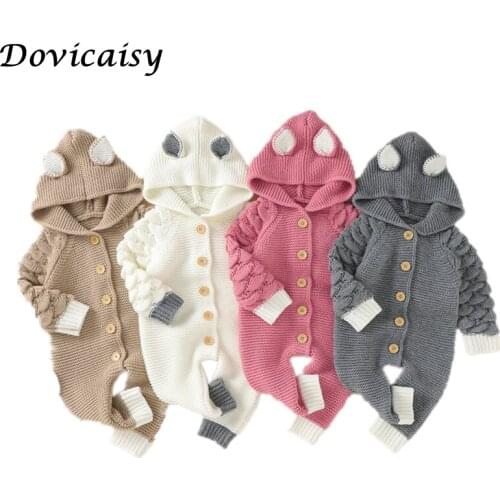 Winter Baby Knit Rompers For Baby Boys Jumpsuit Newborn Baby Girls Clothes Costumes Kids Overalls For Infant Clothing