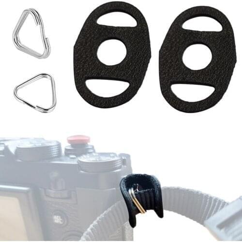 1pair Leather Protector Cover Camera Strap with Triangle Split Ring for Fujifilm Canon Nikon Sony Olympus Pentax DSLR Camera