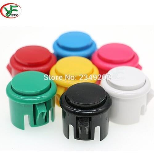 1PC BAOLING 24mm & 30mm Push Button Round Arcade Start Button Built-in Micro Switch Copy Sanwa Joystick DIY Kit