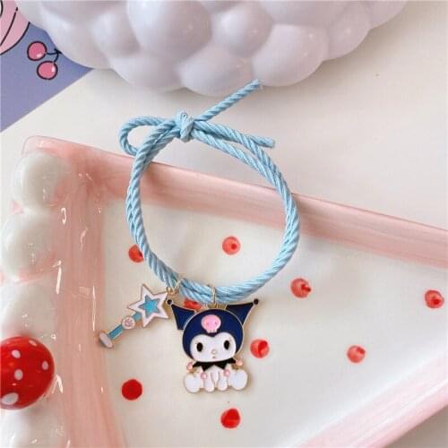 1pc Cute Black Elastic Hairrope Mini Bow Bowknot Ponytail Holder Hairring For Little Girls Fashion Simple Hair Accessories