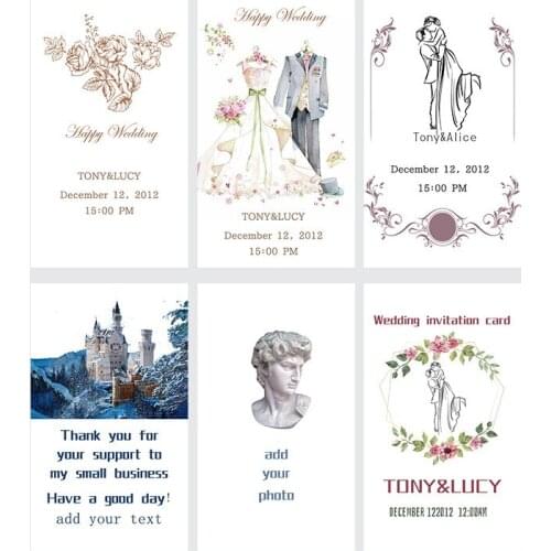 100pcs Customized DIY cards Rectangle Business card wedding party invitation Small gift message decoration
