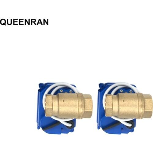 2pcs 1/2"(DN15) 3/4"(DN20) 1"(DN25) DC5V BSP NPT Brass Motorized Ball Valve for WLD-808 Water Leak Detector