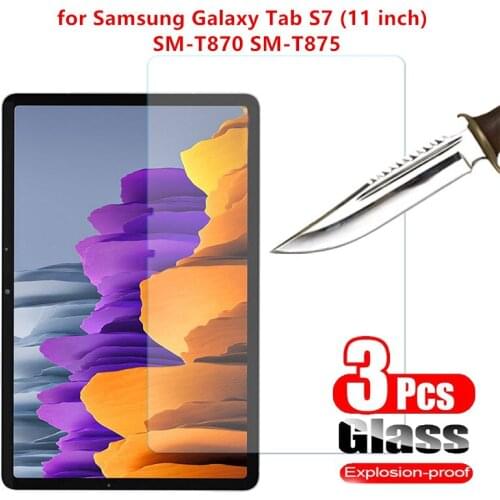 3Pcs Tempered Glass Screen Protector for Samsung Galaxy Tab S7 2020 SM-T870 T875 T876B 11 inch Tablet 9H Glass Guard Film