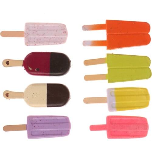 5pcs Dollhouse Miniature Ice Cream Popsicle Play Food Doll Kitchen Toys Doll House Mini Simulation Toy