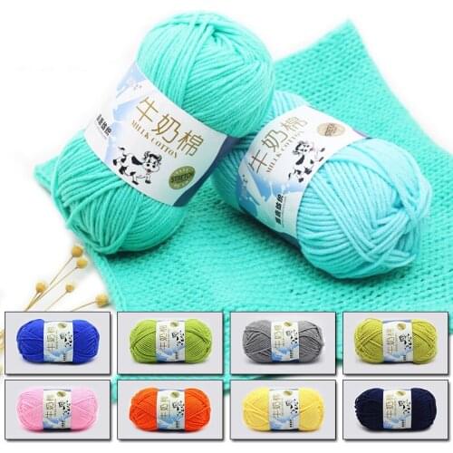 50g/Set Milk Cotton Crochet Yarn Anti-Pilling Fine Quality Hand Knitting Thread For Cardigan Scarf Hat Sweater Doll Soft Warm