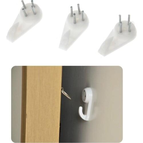 50 Pcs Plastic Invisible Traceless Wall Mount Photo Picture Frame Nail Hook Hanger G32C