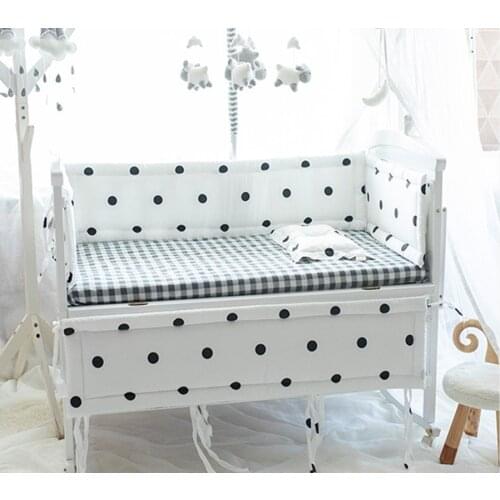 6Pcs Baby Crib Bedding Set Cotton Cartoon Baby Bed Linen Baby Cot Bumpers Cushion Newborn Infant Bed Sheet Pillowcase Room Decor