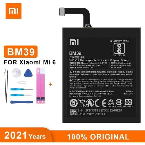 Original Xiaomi 6 Battery BM39 3350 mAh for Xiaomi Mi 6 Mi6 High Quality Phone Replacement Batteries