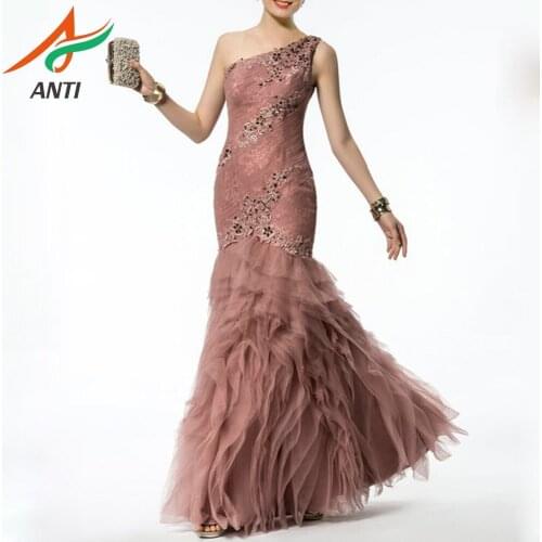 ANTI Womens One Shoulder Evening Dresses