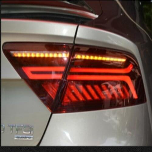 Car Styling For Audi A7 Tail Light Assembly 2011-2016 LED Tail Lights Rear Lamp moving turn signal light Taillight Accessories