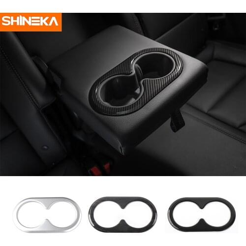 SHINEKA Interior Rear Backseat Cup Holder Decoration Cover Trim Frame ABS Stickers for Chevrolet Equinox 2017+ Car Styling