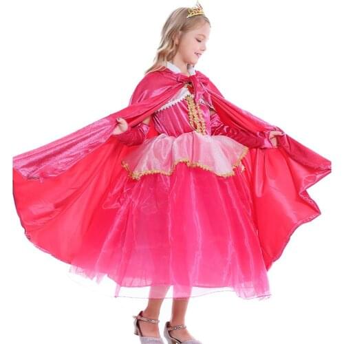 Child Princess Dress Cape Long Velvet Lined Cloak Hooded Winter Windproof Cover Up Halloween Fairytale Costumes for Kids