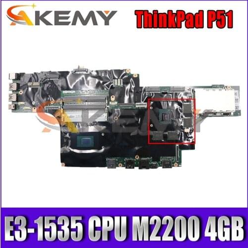 For Lenovo ThinkPad P51 laptop Mainboard with E3-1535 CPU M2200 4GB GPU tested 100% working FRU 01AV367