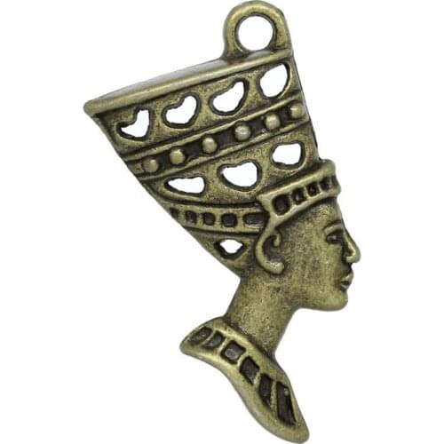 DoreenBeads Charm Pendants Egyptian Egypt Queen Nefertiti Antique Bronze 3.9x1.9cm,20PCs
