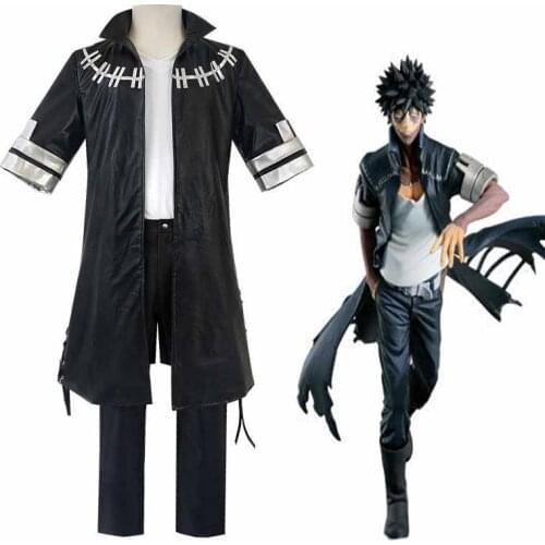 Anime My Hero Academia Dabi Cosplay Costume Boku No Hero Academia DABI Faux Leather Trench Halloween Carnaval Party Costume
