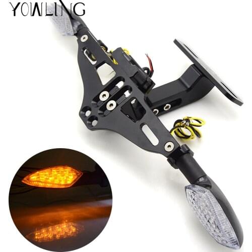 Motorcycle Adjustable Angle License Number Plate Frame Holder Bracket For YAMAHA R1 2004 2005 2006 KAWASAKI Z1000 Z800 Z750 MT07