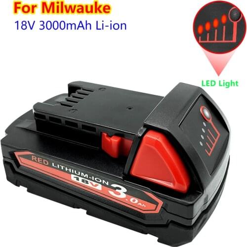 Lithium Battery for Milwauke Power Tools M18 Rechargeable Electric Tool Set 18V olt 18V 3000mAh Battery 18650 batteries