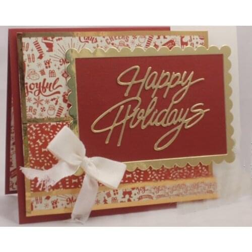 Word Happy Holidays Metal Cutting Dies Stencils DIY Scrapbooking Album Paper Cards Craft Decoration Embossing Word Dies