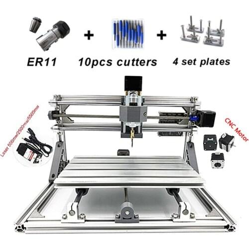Multifunction 2 in 1 mini CNC 2418 PRO laser engraving cutting machine with GRBL control L10007