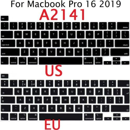 Soft Skin for Macbook Pro 16 in 2019 A2141 EU US Keyboard Cover Skin Silicon Waterproof Pro 16 A2141 Keyboard Film Protector