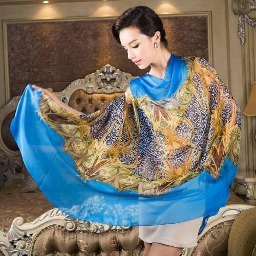 2018 New Red Women Long Silk Scarf Shawl Printed Female Spring Autumn Silk Scarf Wraps Fashionable Casual All-match Cape Scarves