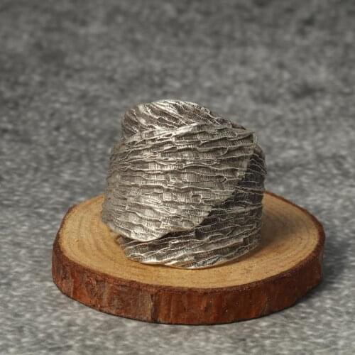 Brand new original non-inlaid leaf opening adjustable ring Chinese palace style unique craftsmanship exquisite silver jewelry