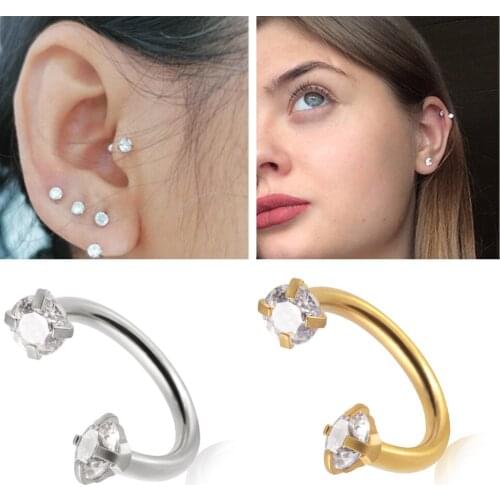 Pair Surgical Steel Internal Piercing Septo Nose Lip Eyebrow Ear Septum Cartilage Helix Captive Hoop Ring Earring Belly Piercing