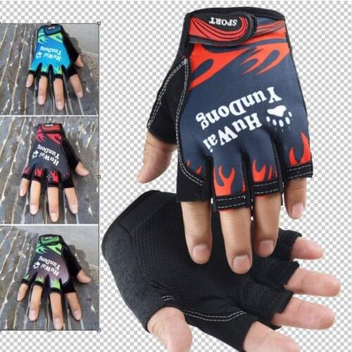 Men Women Half Finger Gym Fitness Breathable Gloves Outdoor Sports Cycling Anti-skid Thin Sunscreen Wiping Sweat Gloves B60