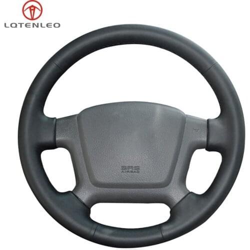 LQTENLEO Black Artificial Leather Wrap Anti-slip Car Steering Wheel Cover For Kia Cerato 2004-2012 Spectra Spectra5 2004-2009