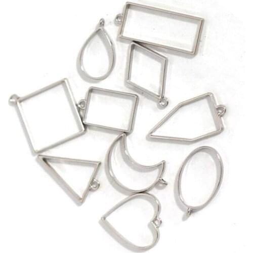 Zinc Alloy pendant geometric hollow Charms accessory set For handmade diy jewelry Making Accessories