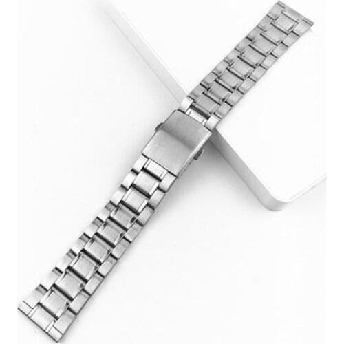 Stainless Steel Watchband Women Wrist Bracelet Men Silver Metal Watch Strap with Folding Clasp12/14/16/18/20/22mm Watches Belt