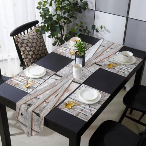 Farm Country Farmhouse Wooden Garage Barn Table Runner Placemats Set Country Wedding Table Decoration for Kitchen Home Dining