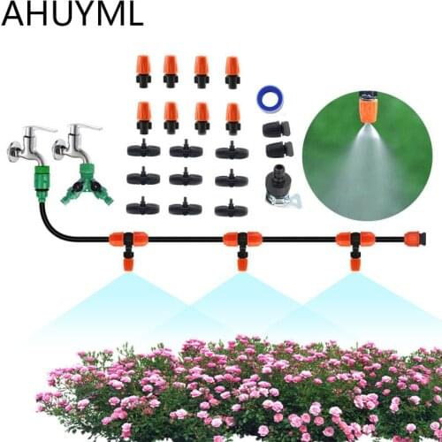 AHUYML Automatic Micro Drip Irrigation System Garden Irrigation Spray Self Watering Kits Adjustable Dripper Villa Cooling Wate