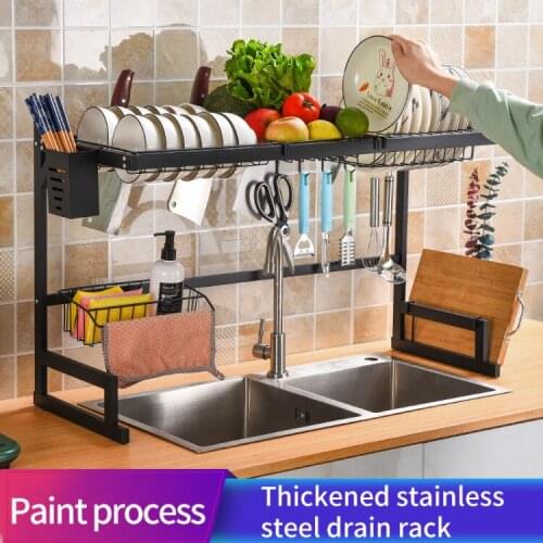 Kitchen dish drain rack sink rack storage rack stainless steel dish rack rack seasoning rack dish rack