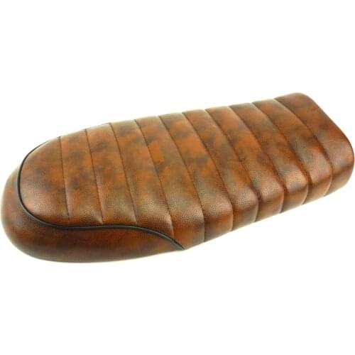 SAFFEN Brown Motorcycle Cafe Racer Seat Scrambler Vintage Flat Saddle Flat pan Retro Seat For Honda CG CB200 CB350 CL350 CB400