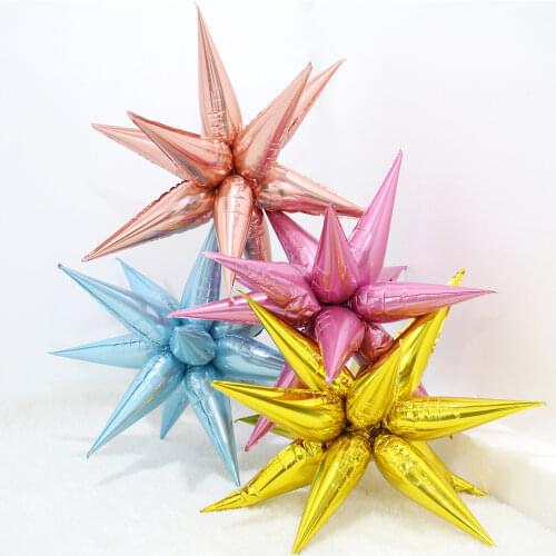 12pcs Explosion Star Balloons Colorful Water Drop Cone Foil Balloon DIY Wedding Ceremony Decorations Birthday Party Supplies