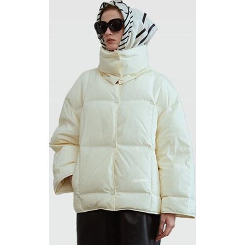 2021 New Winter High-Neck Removable Thick Warm Puffer Parkas Women Casual Fashion Solid Color Single Breasted Loose Down Coat